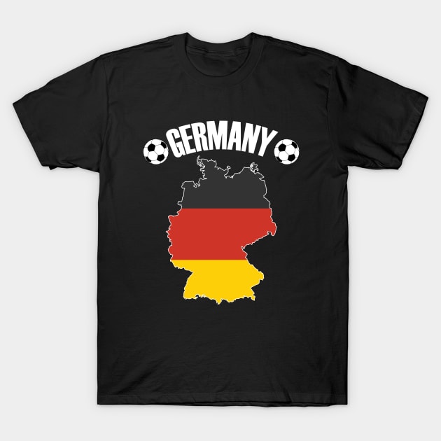 Germany Football - German Map Soccer Ball T-Shirt by TheInkElephant